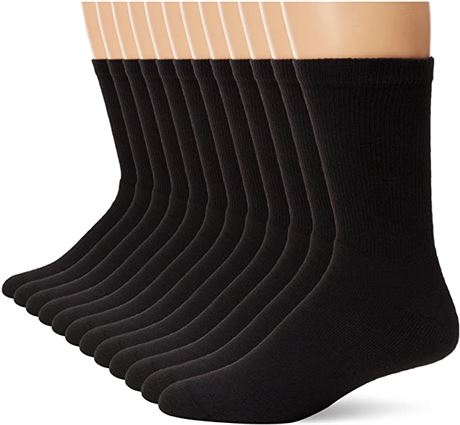 Hanes Men's Double Tough Crew Socks, 12-Pair Pack