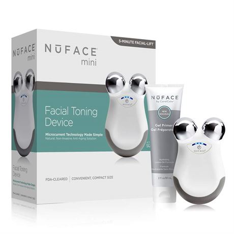 Nuface Mini Facial Toning Device White 3 Piece Kit