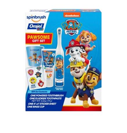 Spinbrush Orajel Kids Pawsome Gift Set - Paw Patrol Nickelodeon