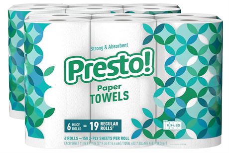 Presto Paper Towels, 2 Packs of 6