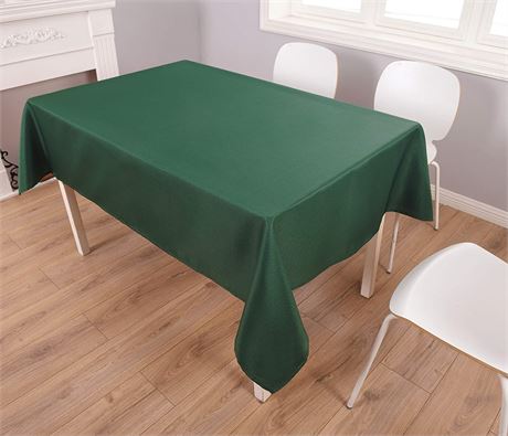 Biscaynebay Textured Fabric Tablecloths 52 X 70 Inches Rectangular, Hunter Green