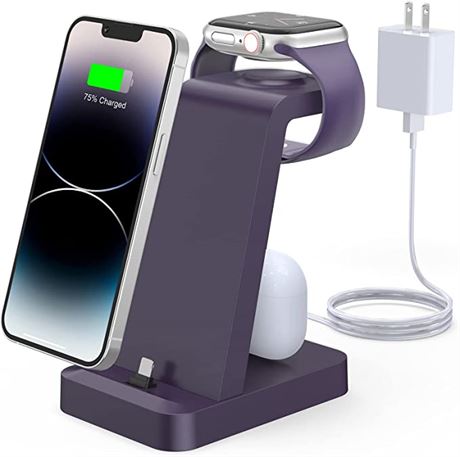 Charging Station for iPhone - 3 in 1 Wireless Charger Stand