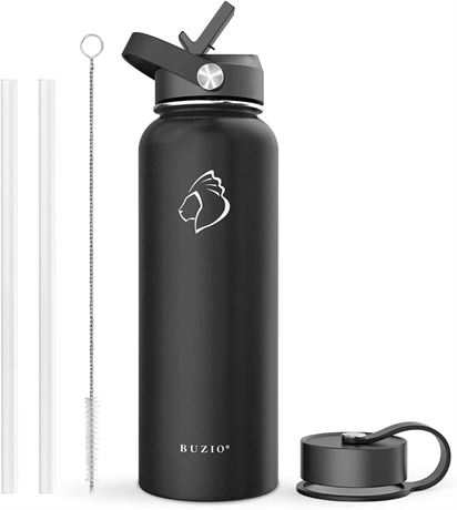 BUZIO Stainless Steel Water Bottle 40 oz Vacuum Insulated Water Bottle