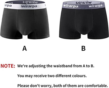 wirarpa Mens Trunks Underwear Cotton Boxer Briefs - 4pack Black XL