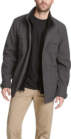 Dockers Men's Dwight Soft Shell Bib Jacket - XL - Charcoal