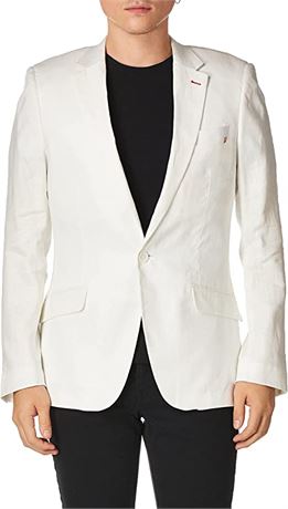 Azaro Uomo Men's Blazer Slim Linen Suit Sport Jacket Stylish 3XL White