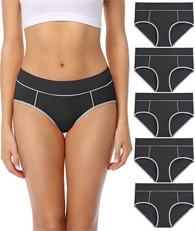 wirarpa Women's Cotton Stretch Underwear - Black - XXL