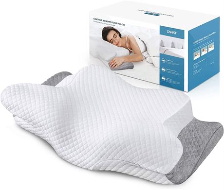 ZAMAT Adjustable Cervical Memory Foam Pillow, Orthopedic Contour