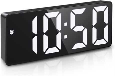 ORIA Digital Clock, LED Alarm Clock, 6.5inch Large Display- Black