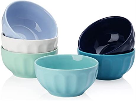 Sweese 132.003 Porcelain Bowls - 10 Oz, Small Side Dishes - Set of 6