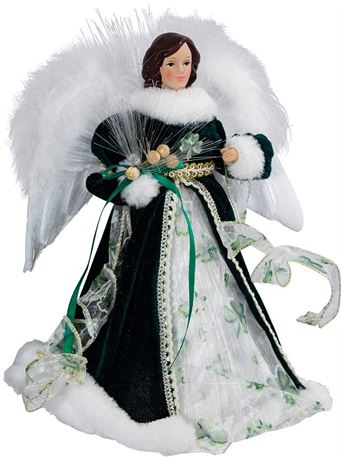 Kurt Adler 12-Inch Fiber Optic Irish Angel Treetop