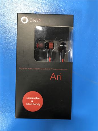 Onyx Genuine Wood Wired in-Ear Headphones - Cherry Wood Red