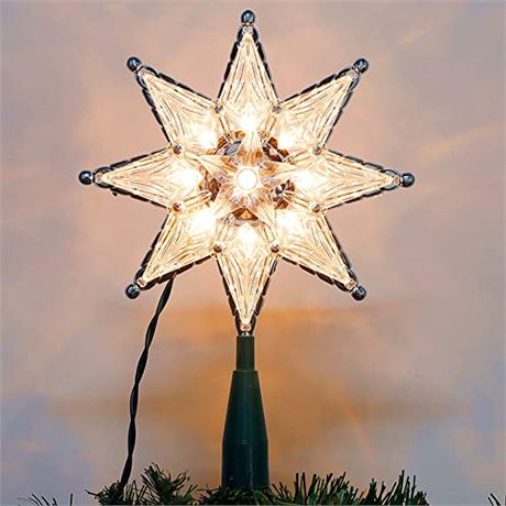 Twinkle Star Christmas Tree Lights with Star Tree Topper