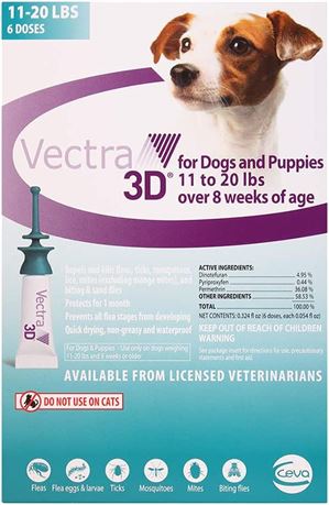 VECTRA 3D Small Dog 11-20lbs, 6 Doses