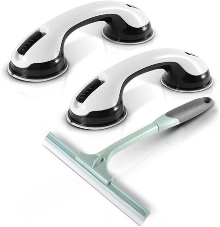 2PCS 12in Suction cup Handicap Grab Bars for Bathubs and Showers