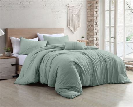 Modern Threads 4-Piece Garment-washed Comforter Set, Beck Spa, King