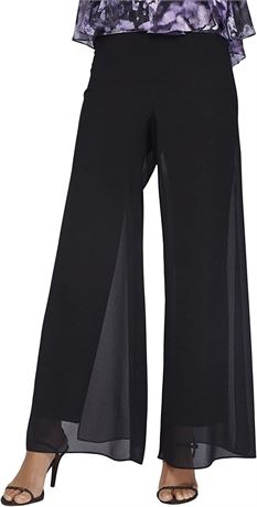 Alex Evenings Women's Straight Leg Dress Pant, Black Overlay, MP