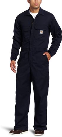 Carhartt Mens Flame Resistant Relaxed Fit Twill Coverall - Navy - 36 Reguluar