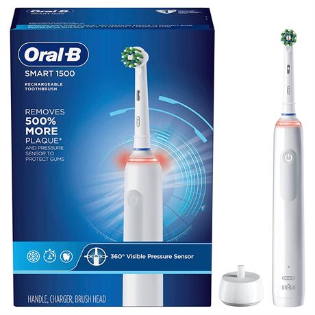 Oral-B Smart 1500 Electric Power Rechargeable Battery Toothbrush, White