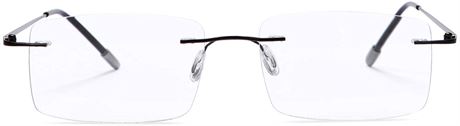 Rimless Bifocal Reading Glasses Blue Light Blocking Anti Glare Filter UV Eyewea