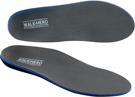 WalkHero Men's Plantar Fasciitis Orthotics Arch Support (Size 8 - 8.5)