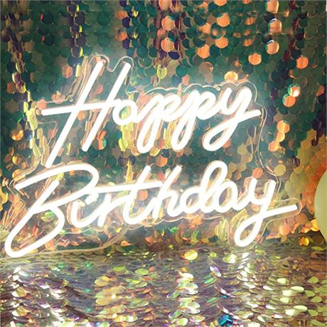 Neon Happy Birthday Sign Night Light