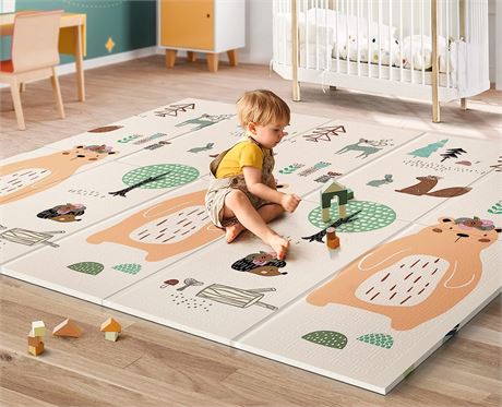 UANLAUO Folding Baby Play Mat, Bear