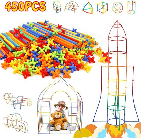 Creative Straw Toys 450Pcs STEM Building DIY Educational Toy