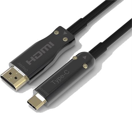 Fiber Optic USB Type-C to HDMI Cable (50ft)