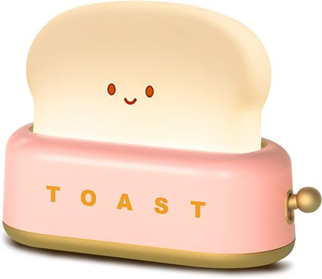 QANYI Cute Desk Decor Toaster Lamp, Kawaii LED