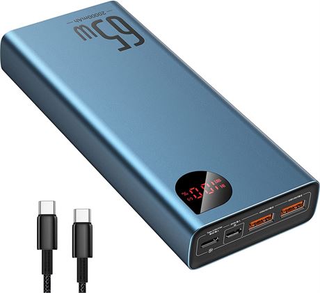 Baseus Power Bank, 65W 20000mAh Laptop Portable Charger