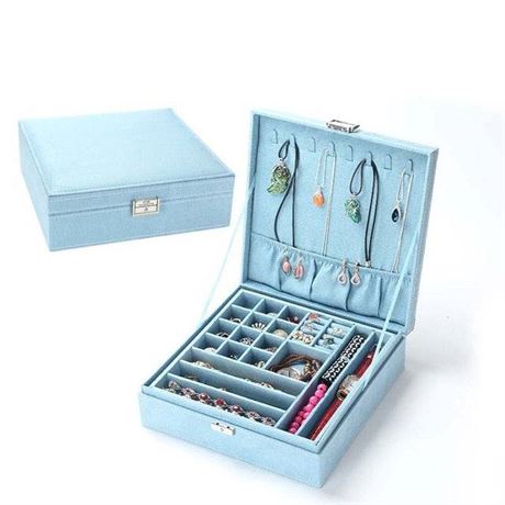 Pinnacle Women's Velvet Jewelry Box Sky Blue