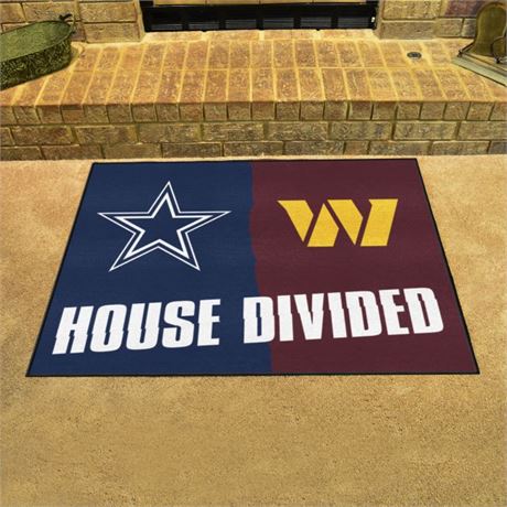 FanMats Dallas Cowboys/Washington Commanders House Divided All Star Area Rug Mat