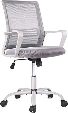 Smugdesk Ergonomic Mid Back Breathable Mesh Swivel Desk Chair, Gray