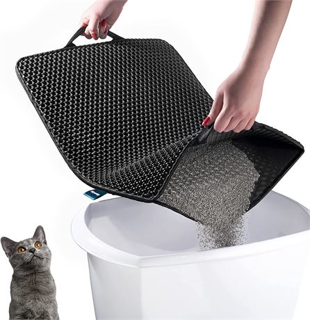 Cat Litter Trapping Mat - Dual Layer Honeycomb Design - dipperdap (16 x 24 in)