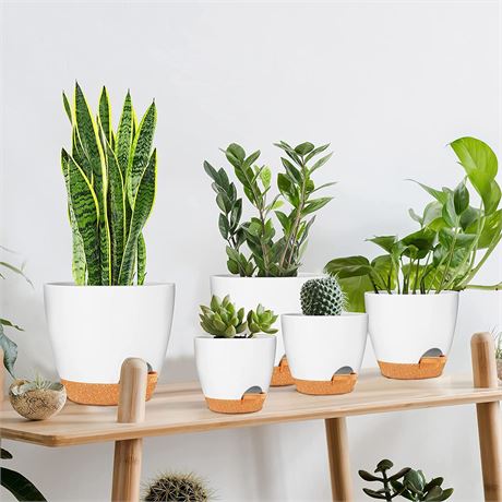 Gardife Plant Pots - Set of 5 - White