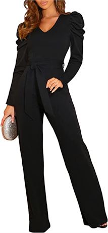 BLENCOT Womens Jumpsuit Long Sleeved - Black - XL