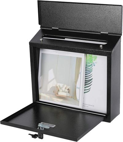 xydled Mail Box with Key Lock - Black