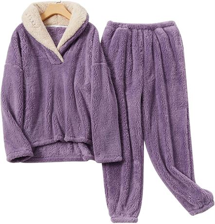 Women's Fluffy Pajamas Set Sleepwear 2 Piece Sleepwear Set