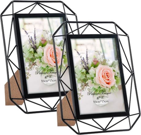 QUTREY 4x6 Picture Frame Set of 2 - Black