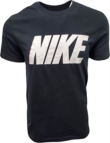 Nike Men's Italic Graphic Logo Crewneck T-Shirt - Large