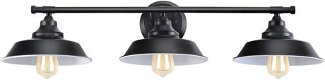 Merbotin Farmhouse 3 Bathroom Vanity Lights, Black