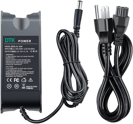 Dtk 19.5V 4.62A 90W Replacement for Dell Ac Laptop Charger