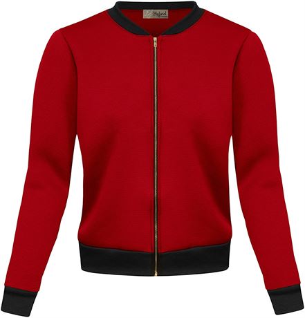 Women's Fashion Color Casual Office Comfy Zip Up Bomber Jacket