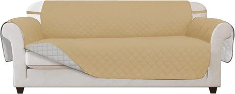 VANELUX Reversible Washable Sofa Slipcover - Beige/Ivory