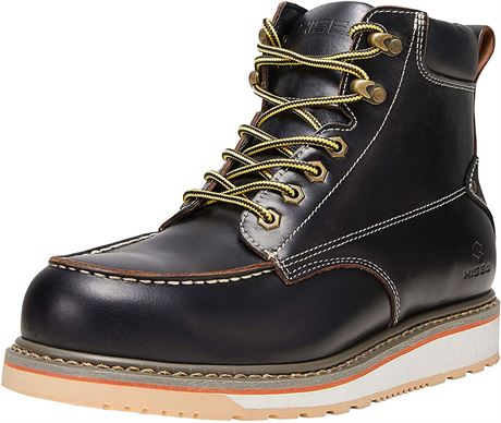 HISEA Work Boots Steel Toe - Darkbrown - 13M