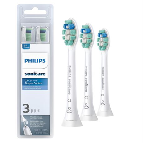 Philips Sonicare C2 Plaque Control Toothbrush Heads 3 Brush Heads