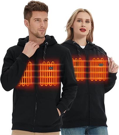 HENNCHEE Heated Hoodies - Black - XL