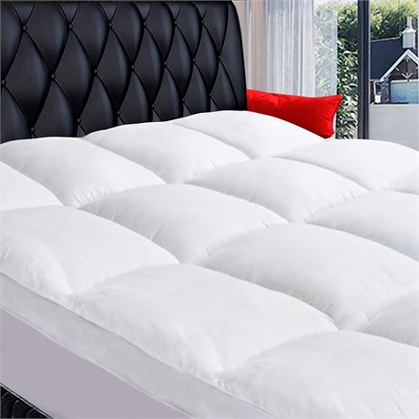 Extra Thick Pillowtop Cooling Mattress Topper King Size