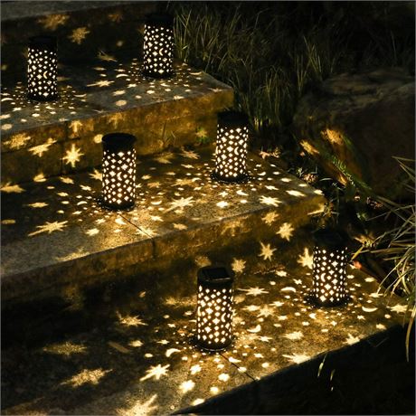 OxyLED Solar Light Six Pack - Stars and Moon - Black